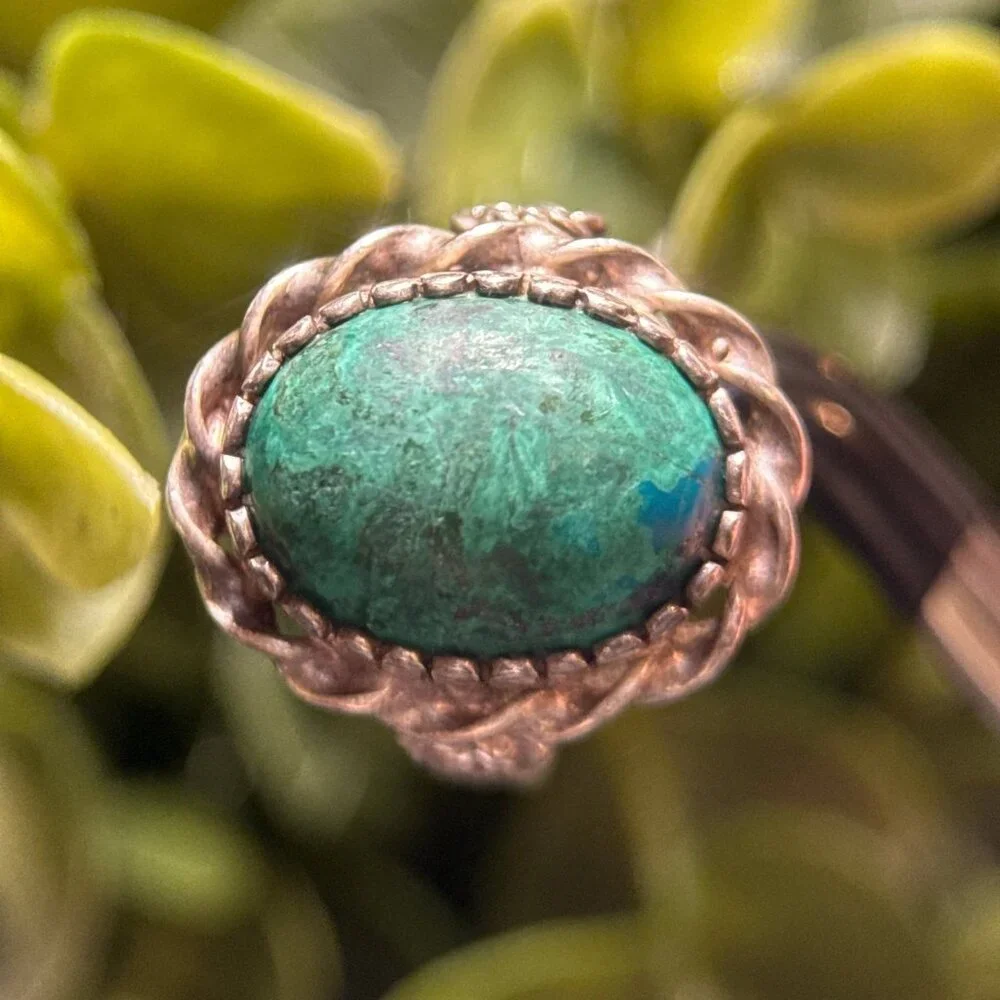Sterling Silver Chrysocolla Stone‎ Ring